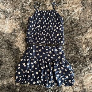 Floral Navy Kids 2 piece skort Set